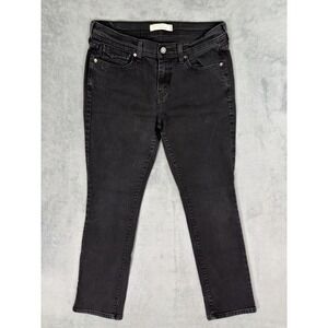 Levis 505 Jeans Womens 4‎ Black Straight Denim Dark Wash Mid Rise Stretch